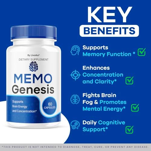 Paquete de 2 Memo Genesis Cápsulas - Suplemento Natural para la Salud Cerebral, 120 Cápsulas para 2 Meses de Enfoque y Claridad Cognitiva - imagen 3