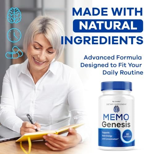 Paquete de 2 Memo Genesis Cápsulas - Suplemento Natural para la Salud Cerebral, 120 Cápsulas para 2 Meses de Enfoque y Claridad Cognitiva - imagen 5