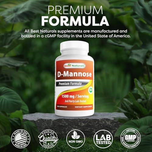 Best Naturals D-Mannosa 1500 mg por Porción 120 Cápsulas (Paquete de 2) - imagen 5