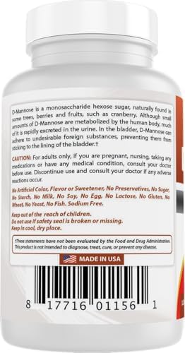 Best Naturals D-Mannosa 1500 mg por Porción 120 Cápsulas (Paquete de 2) - imagen 7