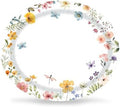 Platos Desechables Ovalados Aysimple de 50 Piezas - 10 x 12 Grandes con Flores para Fiestas de Primavera, Baby Shower y Cumpleaños - imagen 1