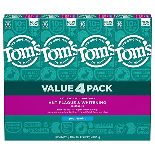 Pasta de Dientes Antisarro y Blanqueadora Sin Flúor Tom's of Maine, Menta (5.5 oz., 4 pzas.) - imagen 2
