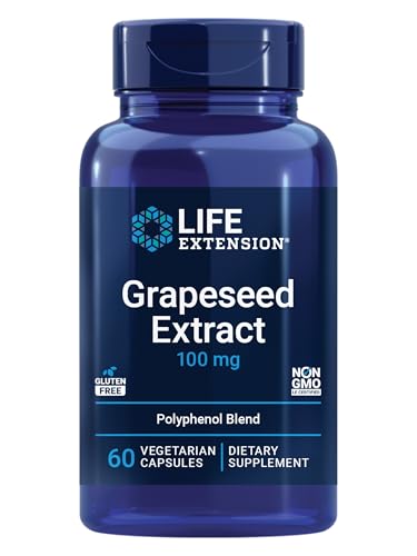 Extracto de Semilla de Uva Life Extension, Vitamina C, Calcio, Resveratrol, Polifenoles, Salud Cardiovascular, Antioxidante, 60 Cápsulas, Libre de - imagen 2