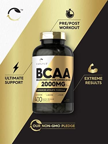 Cápsulas de BCAA Carlyle | 2000mg | 400 Pastillas en Polvo | Suplemento de Aminoácidos para Hombres y Mujeres | L-Isoleucina, L-Leucina, L-Valina | - imagen 4