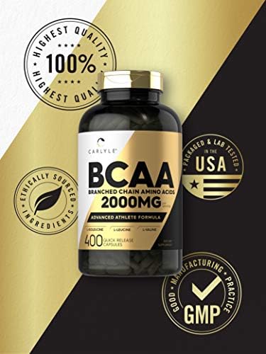 Cápsulas de BCAA Carlyle | 2000mg | 400 Pastillas en Polvo | Suplemento de Aminoácidos para Hombres y Mujeres | L-Isoleucina, L-Leucina, L-Valina | - imagen 5