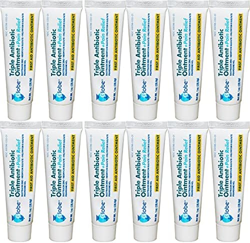 Ungüento Globe Triple Antibiótico + Alivio del Dolor, 1 Oz | Protección de Dolor e Infección por 24 Horas (Paquete de 12) - imagen 1