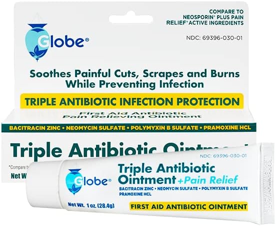 Ungüento Globe Triple Antibiótico + Alivio del Dolor, 1 Oz | Protección de Dolor e Infección por 24 Horas (Paquete de 12) - imagen 5