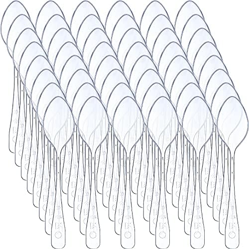 1000 Piezas de Cucharitas Mini Transparentes Desechables para Postres, Utensilios Plásticos para Muestras, Helados y Aperitivos, 3.7 x 0.8 Pulgadas - imagen 1
