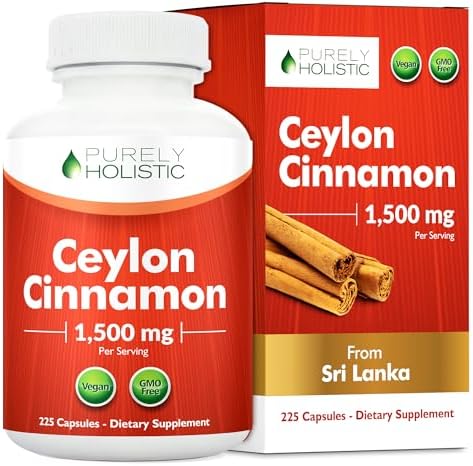 Cápsulas de Canela de Ceilán Purely Holistic 1500mg, 225 Cápsulas Veganas, Suministro para 75 Días (25% Más Porciones) - imagen 1