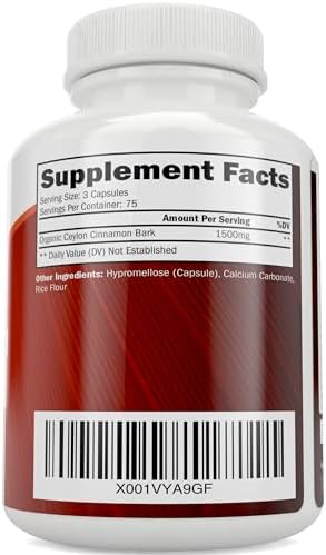 Cápsulas de Canela de Ceilán Purely Holistic 1500mg, 225 Cápsulas Veganas, Suministro para 75 Días (25% Más Porciones) - imagen 2