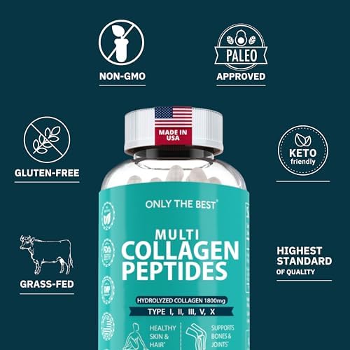 Cápsulas Premium de Colágeno Múltiple Hidrolizado 1800mg - Tipos I, II, III, V, X para Piel, Cabello, Uñas y Salud Digestiva - 90 Cápsulas - imagen 3