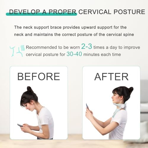 Collarín Ajustable 360° para Dolor de Cuello y Soporte, Dispositivo de Tracción Cervical para Uso en Casa, Estirador de Cuello para Corrección de - imagen 5