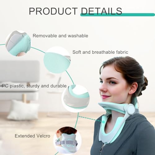 Collarín Ajustable 360° para Dolor de Cuello y Soporte, Dispositivo de Tracción Cervical para Uso en Casa, Estirador de Cuello para Corrección de - imagen 6