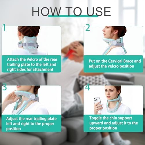 Collarín Ajustable 360° para Dolor de Cuello y Soporte, Dispositivo de Tracción Cervical para Uso en Casa, Estirador de Cuello para Corrección de - imagen 7