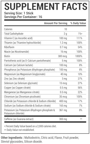 IV FLUID MAX Polvo de Electrolitos – 300 mg de Cafeína, Vitaminas B, Bebida Energética Sin Azúcar, Hidratación, Pre-Entreno, Recuperación, 16 Sobres - imagen 4