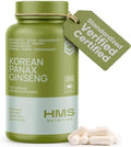 Suplemento de Ginseng Rojo Panax Coreano HMS Nutrition 2000mg – 120 Cápsulas Veganas, Máxima Potencia de Ginsenósidos, Extracto Certificado NSF para - imagen 1