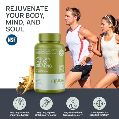 Suplemento de Ginseng Rojo Panax Coreano HMS Nutrition 2000mg – 120 Cápsulas Veganas, Máxima Potencia de Ginsenósidos, Extracto Certificado NSF para - imagen 2