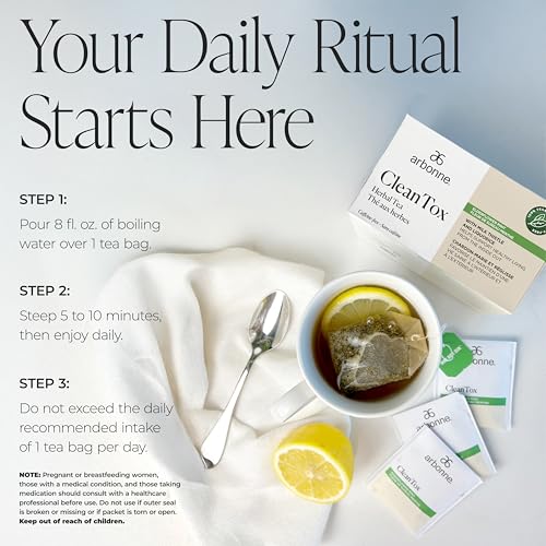 Té Detox Herbal Cleantox – Bolsitas de té sin cafeína con mezcla botánica para refresco diario, incluye menta, diente de león, hinojo y cardo - imagen 5
