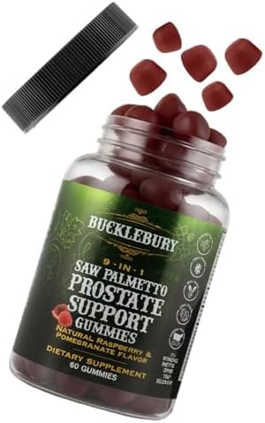 Gomitas BUCKLEBURY 9 en 1 de Saw Palmetto Natural con Sabor a Frambuesa y Granada - Suplementos Veganos para la Salud Prostática y el Crecimiento del - imagen 8