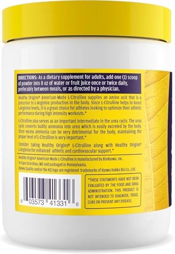 Healthy Origins L-Citrulina en Polvo 2,000 mg por Porción, 10.6 oz (300g) - Suplemento de Aminoácidos de Grado USP Hecho en EE. UU. - Apoya la - imagen 3