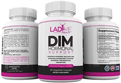Suplemento de Alivio para la Menopausia DIM Complex 150mg con Bioperina, Brócoli y Calcio para Mujeres - 60 Cápsulas de LadyMe - imagen 2