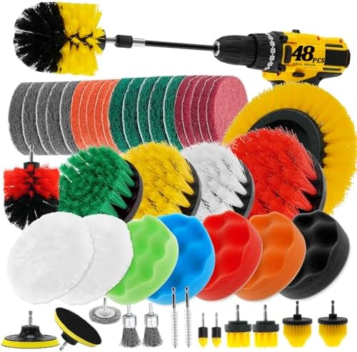 Juego de 48 Piezas de Accesorios para Taladro ETOUPA, Cepillos de Limpieza, Esponjas y Almohadillas para Baño, Piso, Auto y Juntas - imagen 1