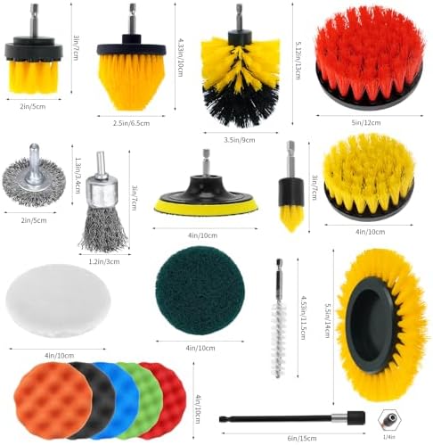 Juego de 48 Piezas de Accesorios para Taladro ETOUPA, Cepillos de Limpieza, Esponjas y Almohadillas para Baño, Piso, Auto y Juntas - imagen 6