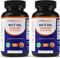 Cápsulas de Aceite MCT Vitamatic 3000 mg - 180 Softgels de Aceite de Coco - 55% Ácido Caprílico C8 y 40% Ácido Caprico C10 (Total 360 Softgels) - imagen 1
