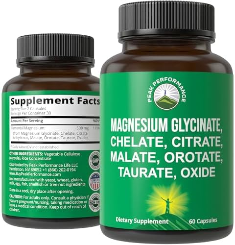 Complejo de Magnesio: 7 Formas (Glicinato, Citrato, Malato, Quelato, Orotato, Taurato, Óxido) - 500mg, 2 Cápsulas para Sueño, Calambres y Músculos - imagen 1