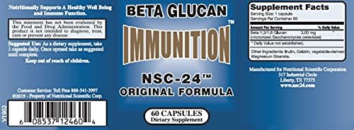 Nutritional Scientific Corporation Immunition NSC-24 Beta Glucan - 60 Cápsulas - imagen 3