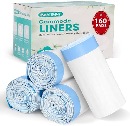 Forros desechables para inodoro portátil, 160 bolsas médicas para silla, cubo y orinal, aptos para adultos, sin fragancia, se adaptan a todos los - imagen 1