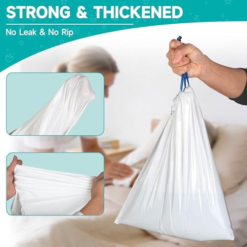Forros desechables para inodoro portátil, 160 bolsas médicas para silla, cubo y orinal, aptos para adultos, sin fragancia, se adaptan a todos los - imagen 2