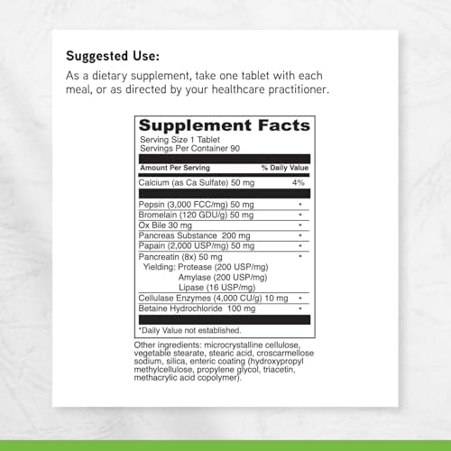 Suplemento Dietético de Enzimas Digestivas DAVINCI Labs para Función Digestiva y Absorción de Nutrientes - Con Calcio, Pepsina, Bromelina, Papaína, - imagen 6