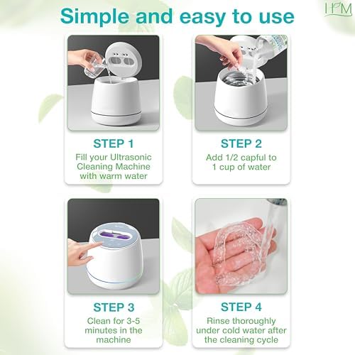 Cristales Limpiadores para Alineadores Ultrasonicos | Protector Bucal para Noche, Frenos, Retenedores y Dentaduras | Sabor a Menta Natural | Doble - imagen 3