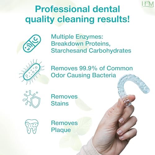 Cristales Limpiadores para Alineadores Ultrasonicos | Protector Bucal para Noche, Frenos, Retenedores y Dentaduras | Sabor a Menta Natural | Doble - imagen 4