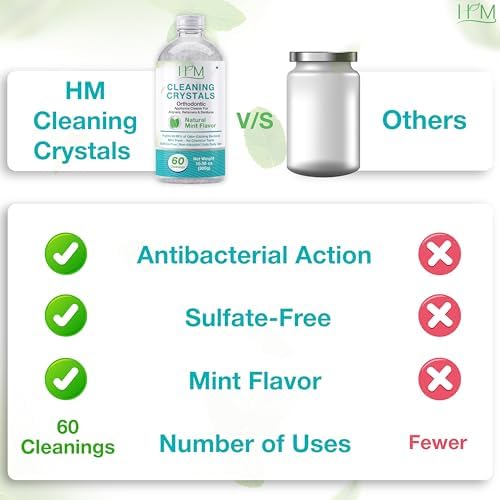 Cristales Limpiadores para Alineadores Ultrasonicos | Protector Bucal para Noche, Frenos, Retenedores y Dentaduras | Sabor a Menta Natural | Doble - imagen 5
