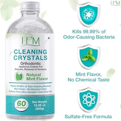 Cristales Limpiadores para Alineadores Ultrasonicos | Protector Bucal para Noche, Frenos, Retenedores y Dentaduras | Sabor a Menta Natural | Doble - imagen 6