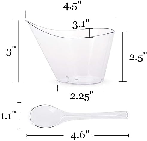 Tosnail 75 Piezas de Vasos de Plástico Transparentes de 7 Onzas con 75 Cucharitas de Plástico Transparentes - imagen 2