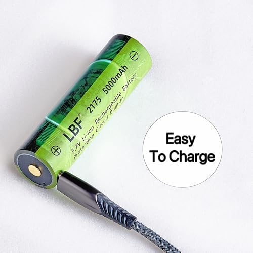 Batería Recargable LBF 3.7V 5000mAh (21 * 75, no 18 * 65) con Entrada/Salida Tipo-C y Circuito de Protección - Paquete de 2 para Linternas y Frontales - imagen 3