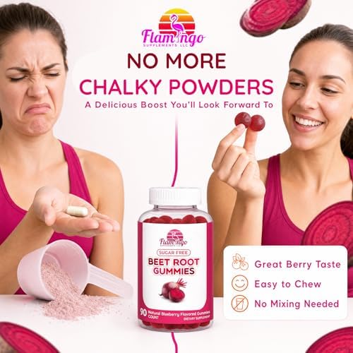 Gomitas de Raíz de Betabel Flamingo Supplements Sin Azúcar - Suplemento para Rendimiento Deportivo, Aumento de Óxido Nítrico, Energía y Circulación - - imagen 5