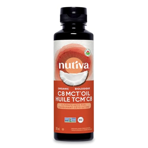 Aceite MCT Líquido Orgánico Nutiva C8 Sin Sabor - Ideal para Café, Batidos, Ensaladas y Más - Perfecto para Dietas Veganas, Paleo y Keto - 12 fl oz - imagen 3