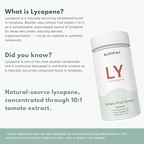 Suplemento de Licopeno Bloofah 500mg Extracto de Tomate 10:1 en Cápsulas - 120 Contenidos | Fórmula 100% Pura, No Transgénica y Libre de Gluten | - imagen 4