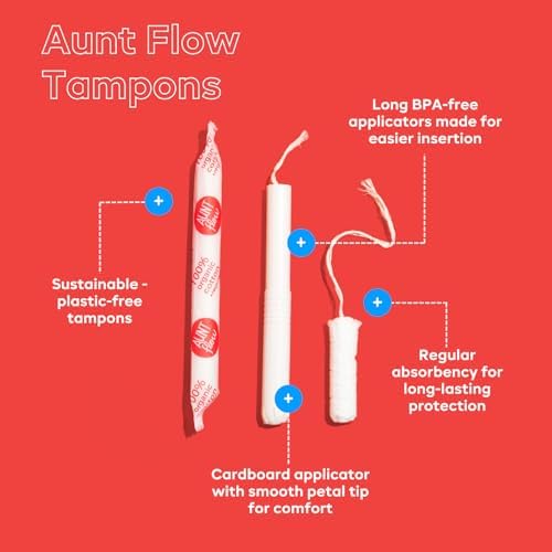 Tampones Orgánicos Aunt Flow con Aplicador de Cartón, Absorbencia Regular, Sin BPA, Hipoalergénicos, Sin Fragancia, Paquete de 36 - imagen 2