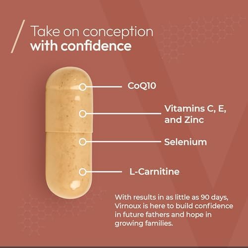 Virnoux - Aumenta el Conteo de Espermatozoides, Motilidad y Volumen – Vitaminas Prenatales para Hombres | Soporte de Salud Spermática para la - imagen 2