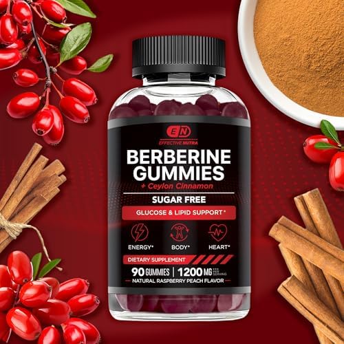 Gomitas de Berberina Effective Nutra con Canela de Ceilán | Fórmula sin azúcar de 1200mg para metabolismo y salud del corazón | Energía natural | - imagen 5