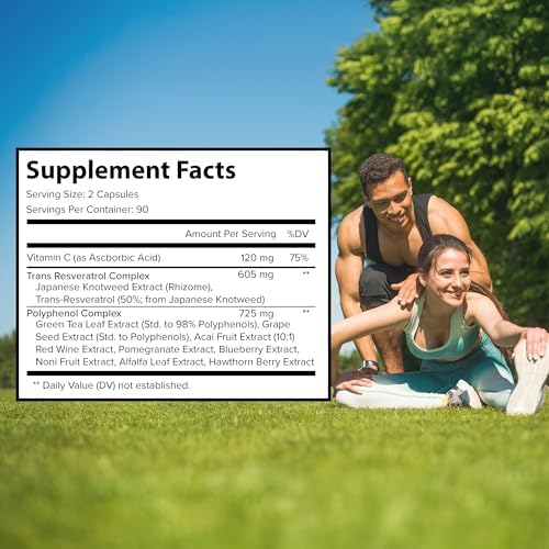 Suplemento Pure O Elements Resveratrol 1450mg Fórmula Extra Fuerte para Mejorar la Piel e Inmunidad con Té Verde, Extracto de Semilla de Uva y Más - - imagen 5