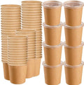 HningBuyox 80 Piezas de Envases de Papel con Tapa, Tazones de Sopa Caliente de 16 Oz, Vasos Desechables para Helado, Apto para Microondas, Color - imagen 1