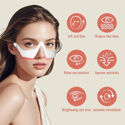 Gafas de Terapia de Luz Roja JCOTTON para Ojos, 4 Modos, Masajeador de Ojos Microcorriente, Reduce Bolsas, Ojeras, Hinchazón y Arrugas - imagen 7