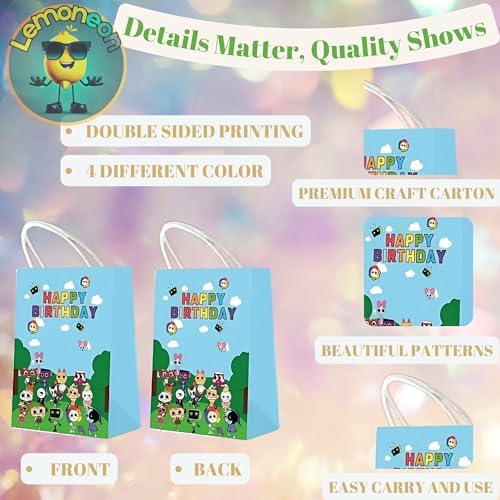 Bolsas de Regalo Lemoneon 16 Pzs para Decoración de Cumpleaños y Fiestas - imagen 3