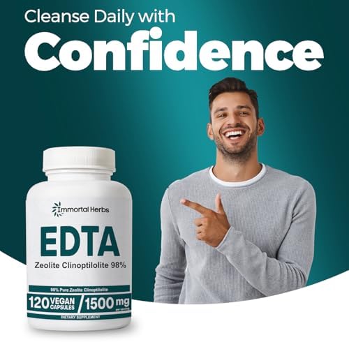 Cápsulas de EDTA 1500mg con Zeolita 98% y Cardo Mariano, 120 píldoras, Suplemento de EDTA de Calcio Disódico, Sin OGM y Sin Gluten - imagen 7